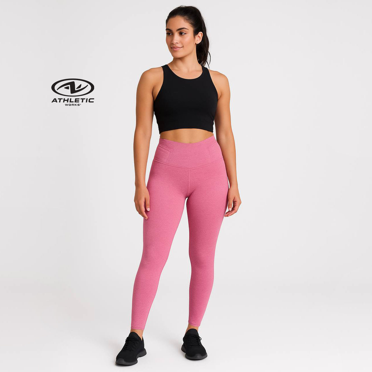 Athletic Works Women's High-Rise Performance Leggings – Comfortable & Stretchy Activewear