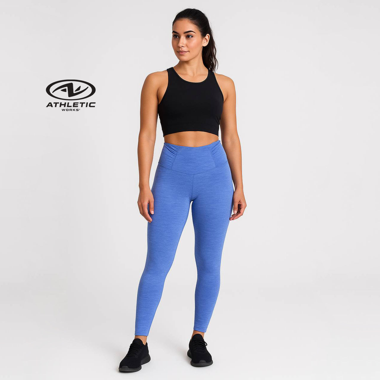Athletic Works Women's High-Rise Performance Leggings – Comfortable & Stretchy Activewear