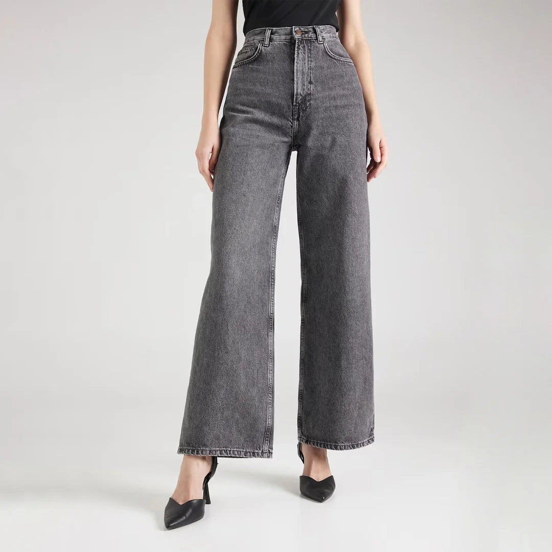 بنطال جينز واسع الساق REBECCA من H&M – رمادي