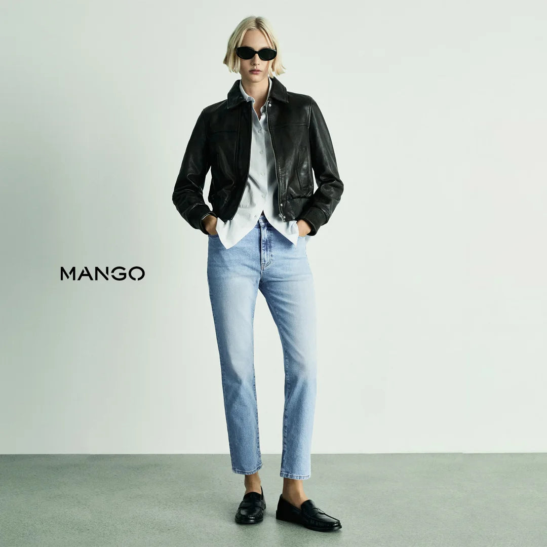بنطال جينز نسائي سليم فيت قصير من Mango – موديل Claudia