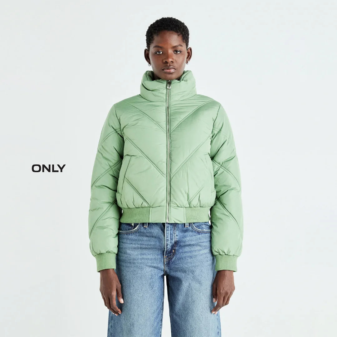 جاكيت نسائي شتوي مبطن باللون الأخضر من ONLY – موديل ONLTAMARA