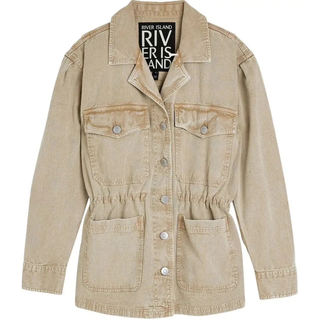 جاكيت نسائي Utility من الدينيم بجيوب أمامية من River Island
