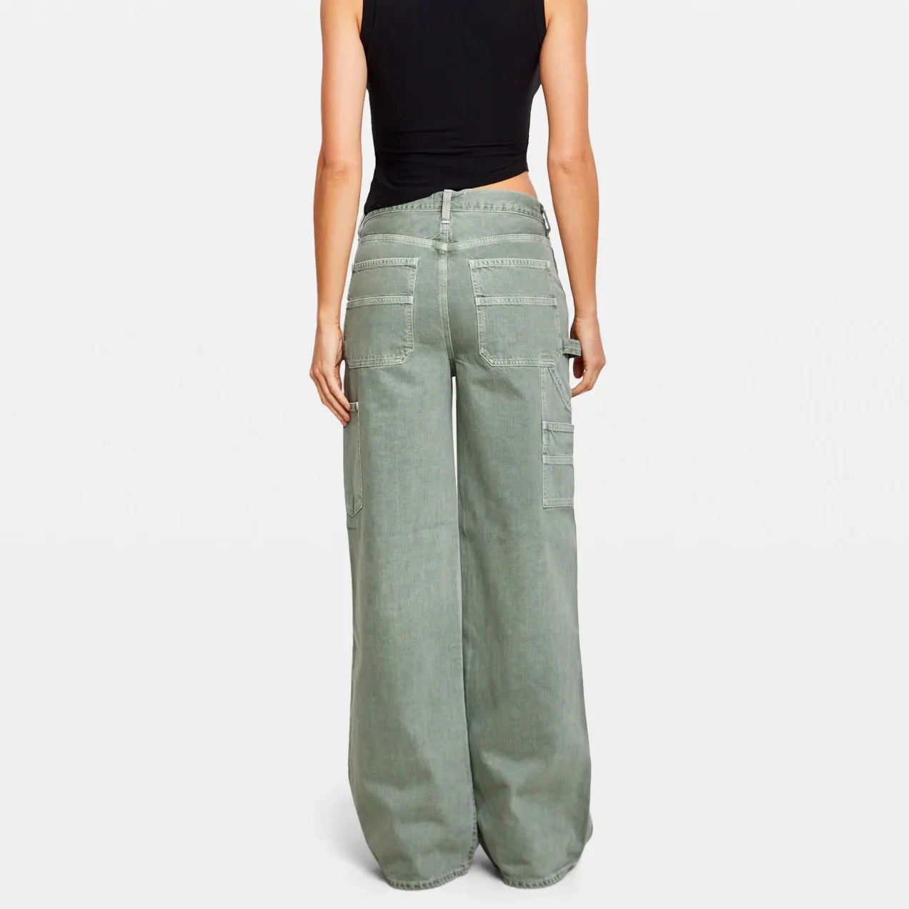 بنطال جينز كاربنتر نسائي أخضر فاتح من Magda