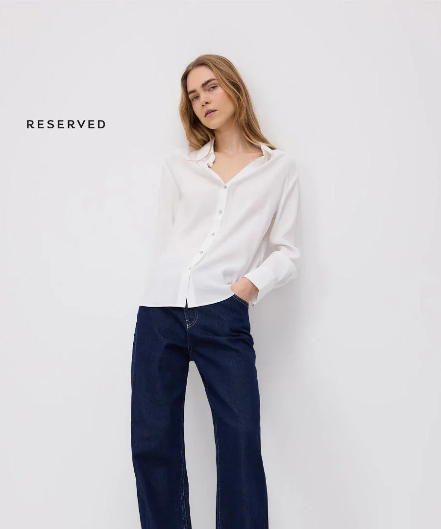 Plain Satin Shirt – Reserved | قميص سادة من الساتان – ريزيرفد