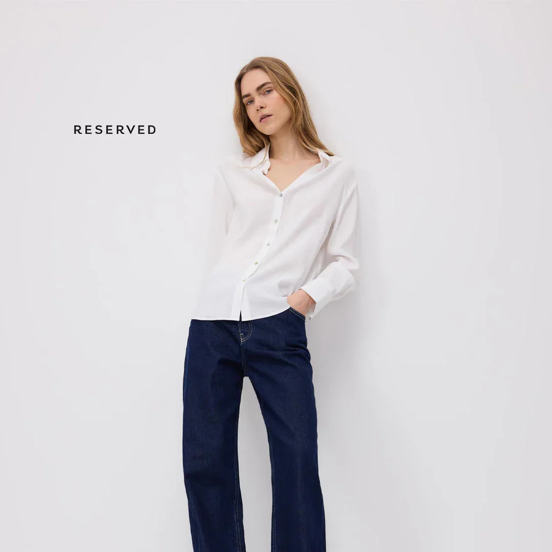 Plain Satin Shirt – Reserved | قميص سادة من الساتان – ريزيرفد