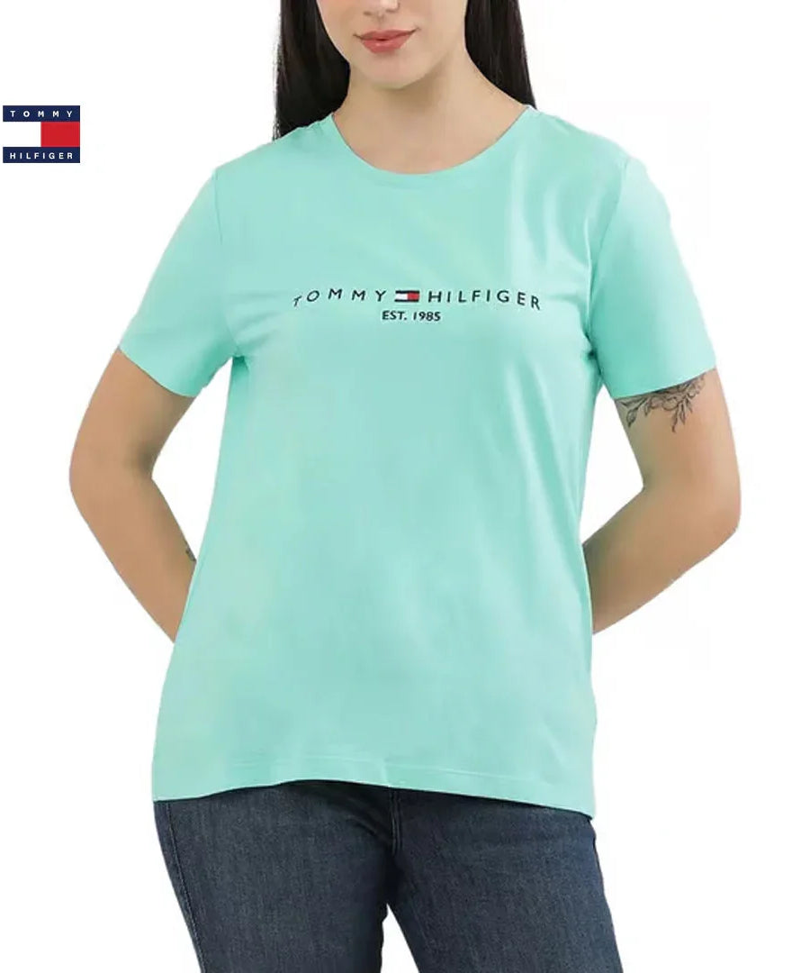 تيشيرت نسائي أخضر من Tommy Hilfiger – تصميم كاجوال