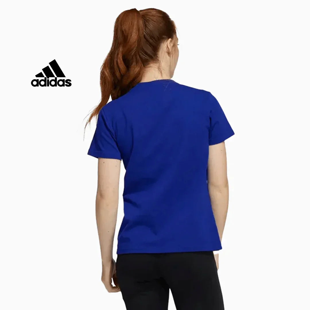 Back view of Adidas Badge Of Sport Classic T-Shirt in Victory Blue