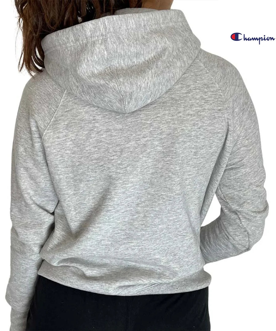 هودي ريلاكس رمادي بشعار Champion للنساء – طراز Powerblend