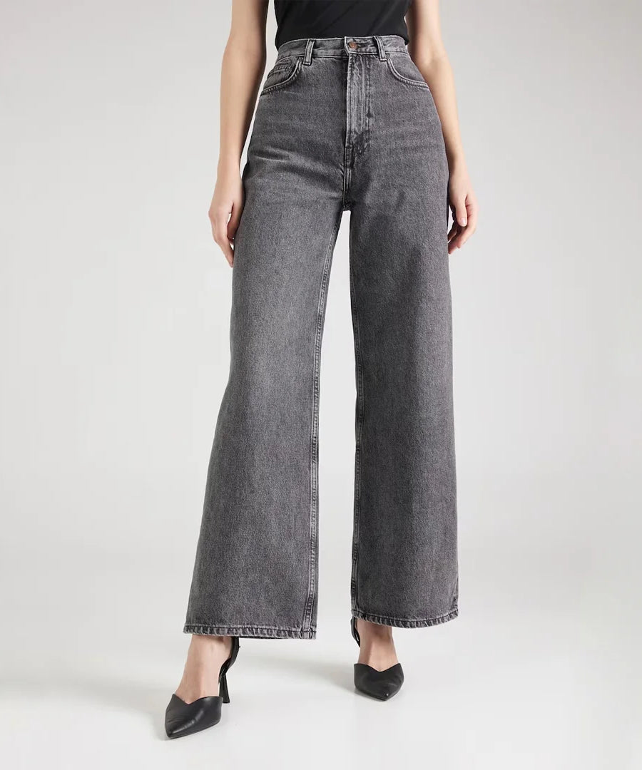 بنطال جينز واسع الساق REBECCA من H&M – رمادي