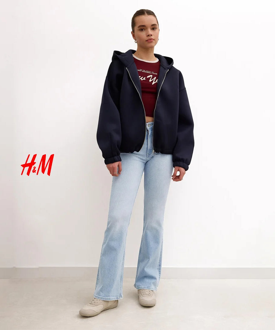 بنطال جينز واسع Flared من H&M – مجموعة DIVIDED
