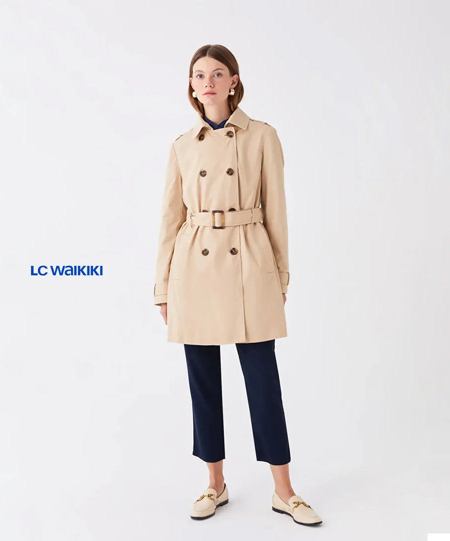 معطف ترنش نسائي بياقة مرتفعة من LC Waikiki