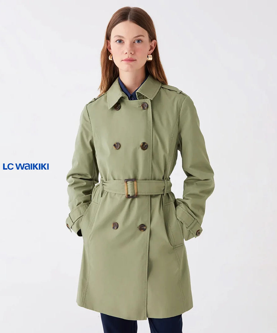 معطف ترنش نسائي بياقة مرتفعة من LC Waikiki