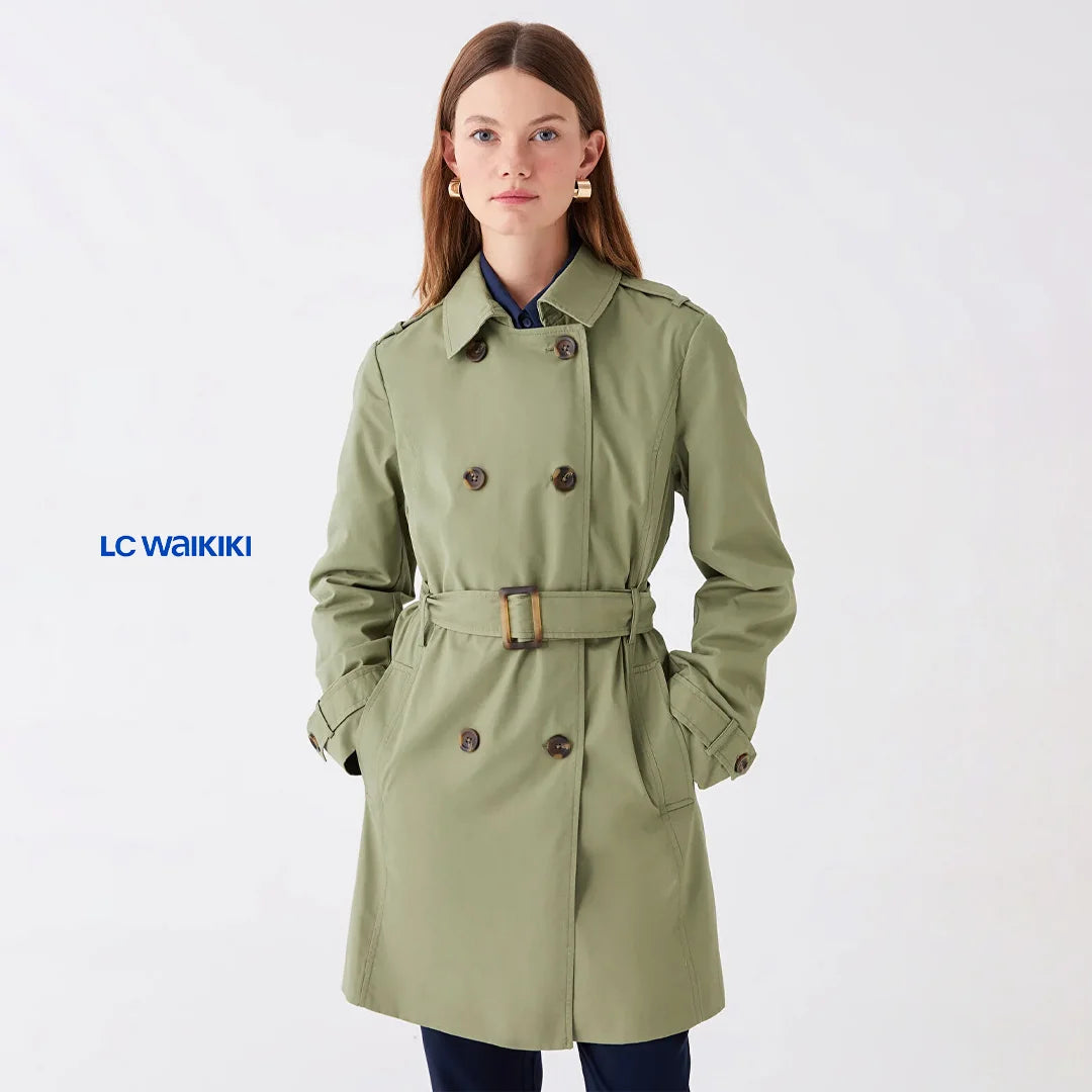 معطف ترنش نسائي بياقة مرتفعة من LC Waikiki