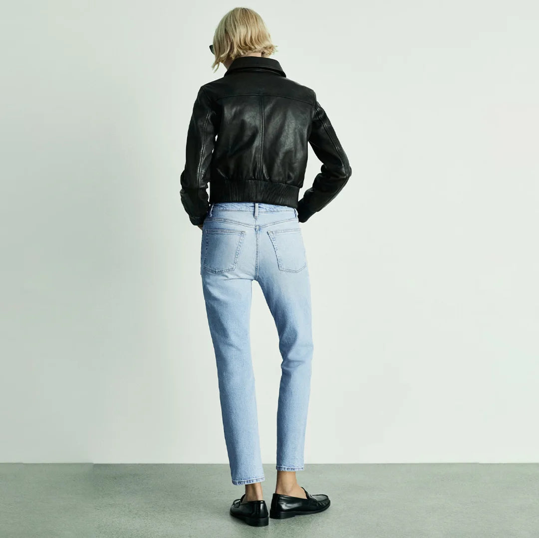 بنطال جينز نسائي سليم فيت قصير من Mango – موديل Claudia