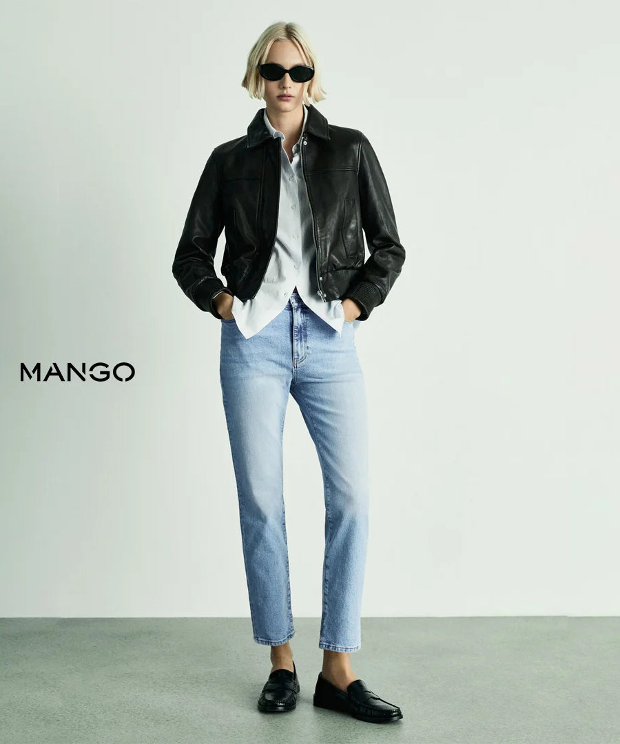 بنطال جينز نسائي سليم فيت قصير من Mango – موديل Claudia