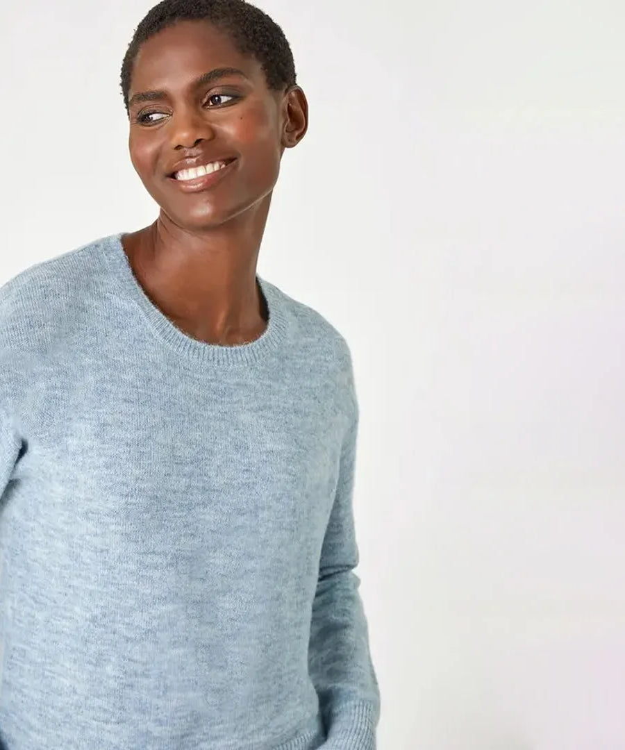 بلوفر نسائي صوف بياقة دائرية من Up2Fashion