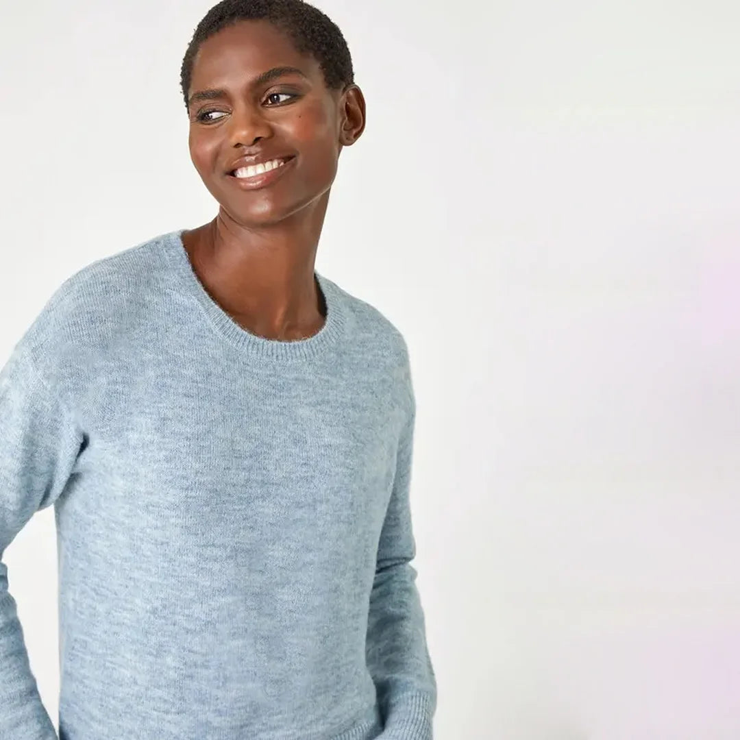 بلوفر نسائي صوف بياقة دائرية من Up2Fashion