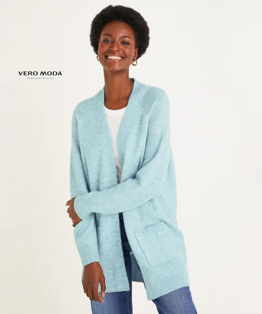 كارديغان نسائي طويل بلون أزرق بترولي من Vero Moda