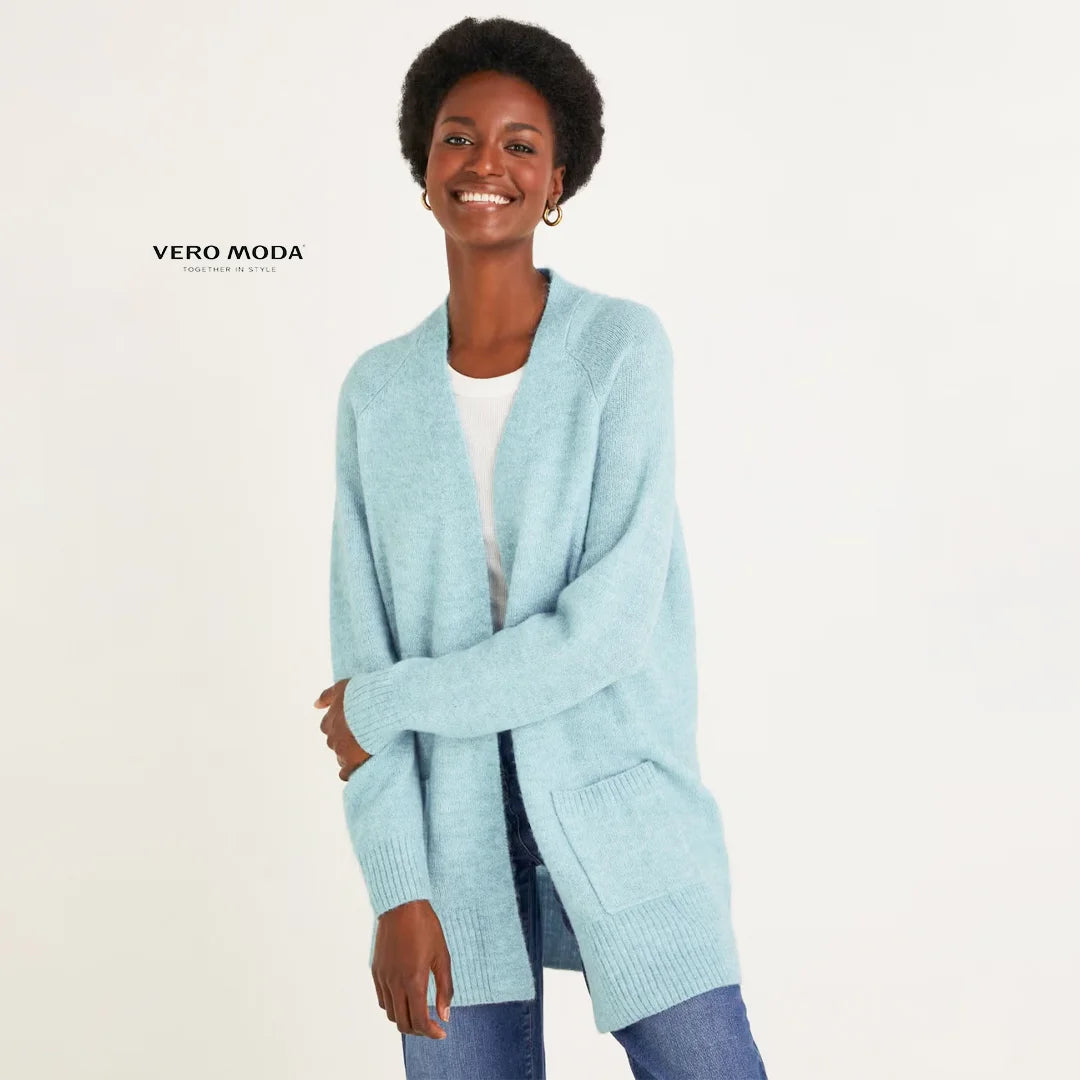 كارديغان نسائي طويل بلون أزرق بترولي من Vero Moda