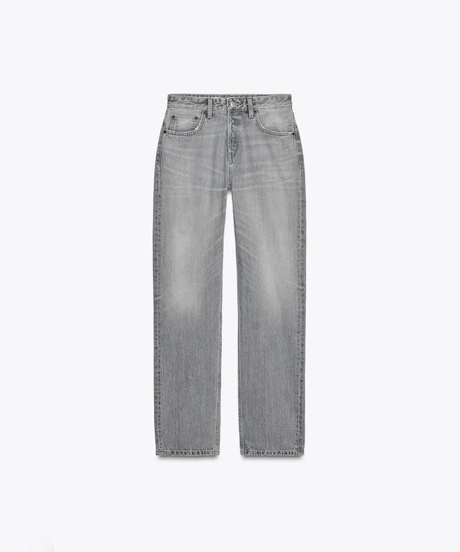 بنطلون جينز نسائي ميد ويست ستريت لِج من Zara