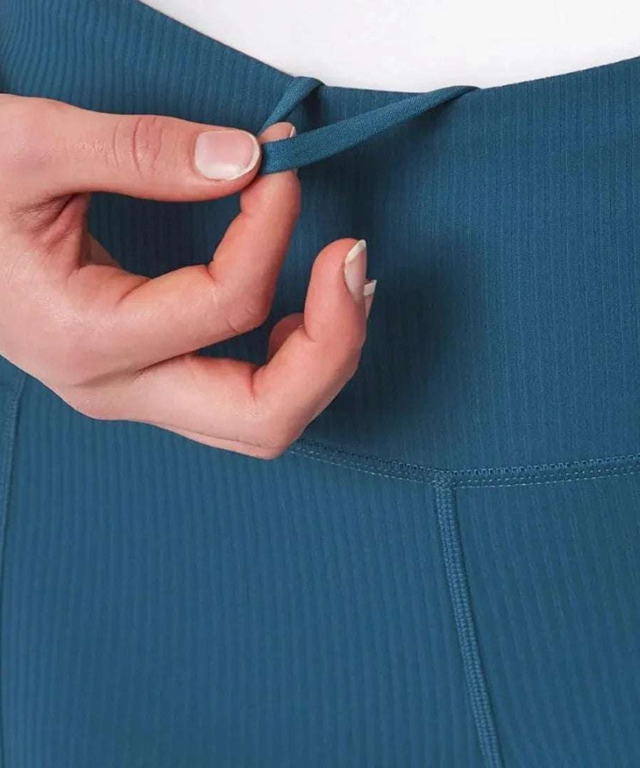 Shorts in use during gym workout