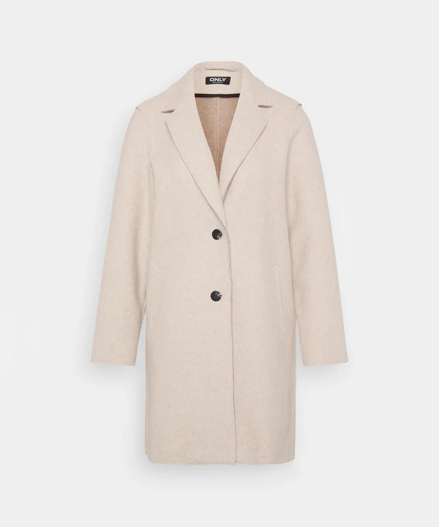 معطف نسائي كلاسيكي من ONLY – بلون بيج فاتح ميلانج