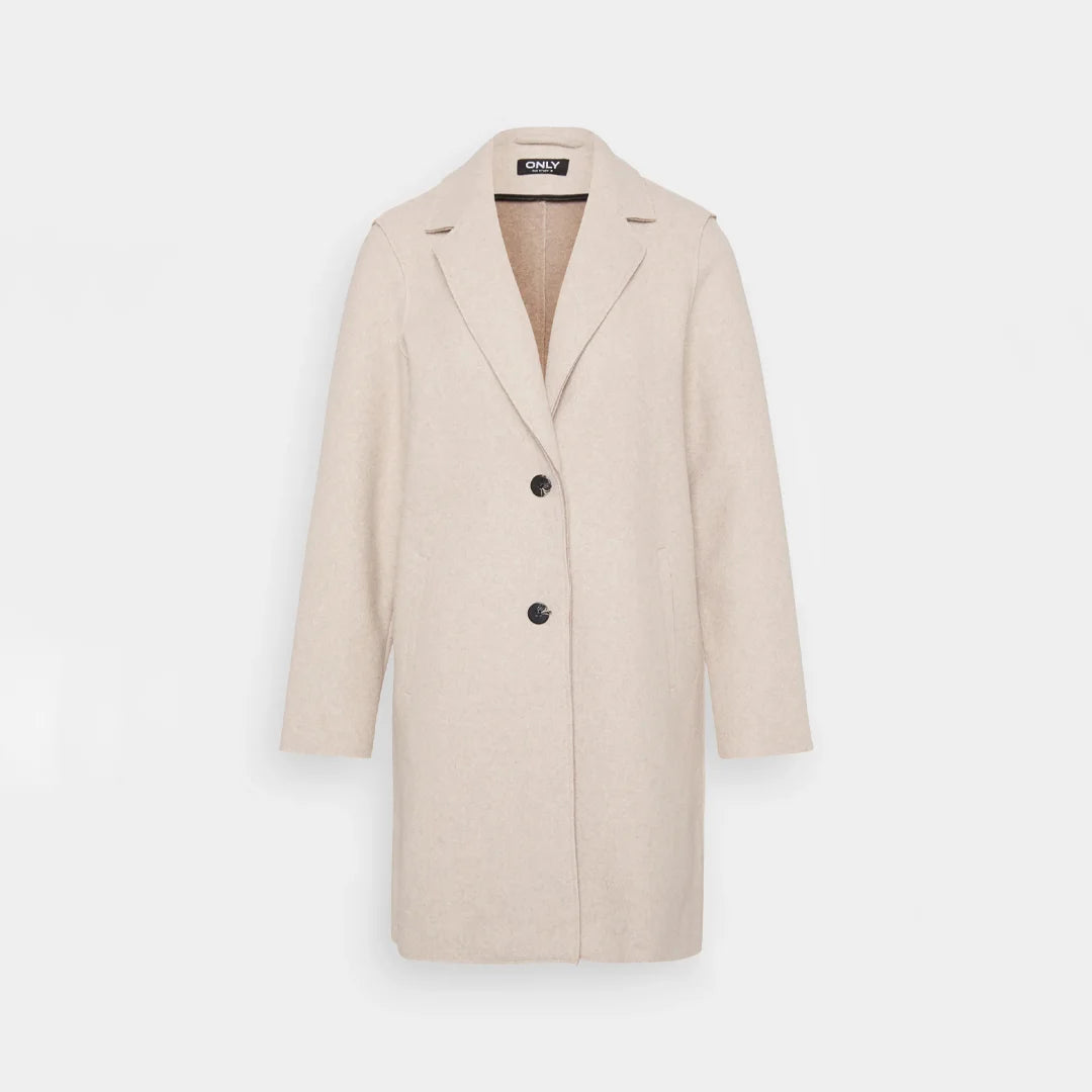 معطف نسائي كلاسيكي من ONLY – بلون بيج فاتح ميلانج
