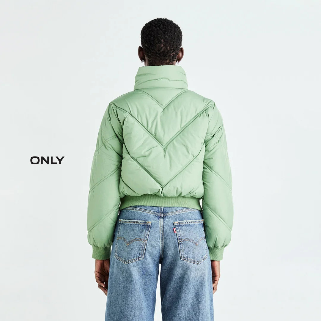 جاكيت نسائي شتوي مبطن باللون الأخضر من ONLY – موديل ONLTAMARA