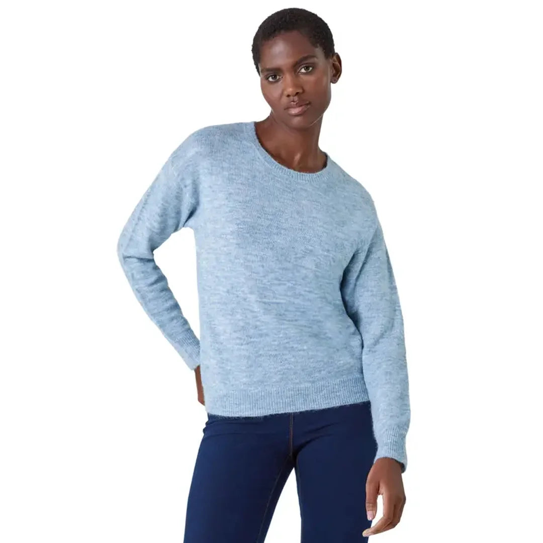 بلوفر نسائي صوف بياقة دائرية من Up2Fashion